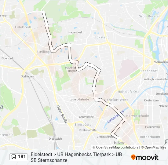 Автобус 181: карта маршрута
