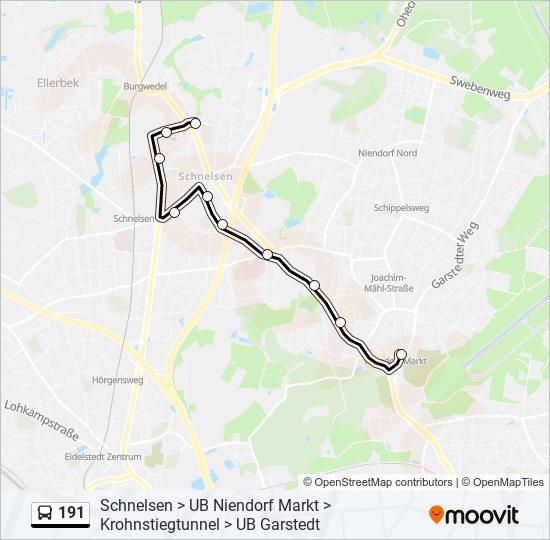 191 bus Line Map