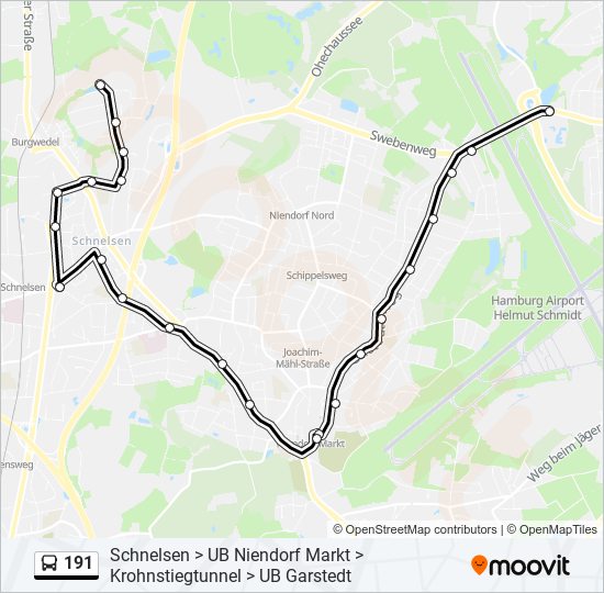 191 bus Line Map