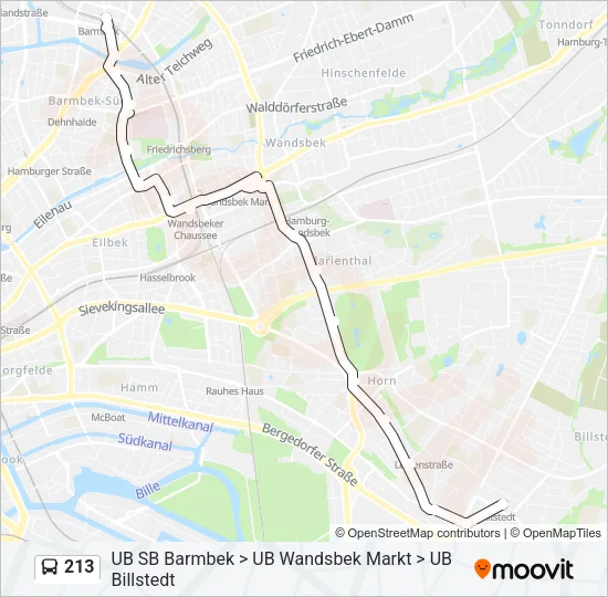 213 Bus Line Map