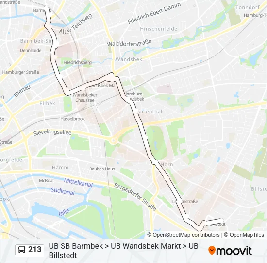 213 Bus Line Map