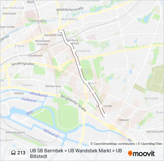 213 Bus Line Map
