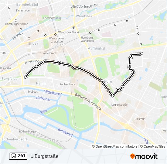 261 bus Line Map