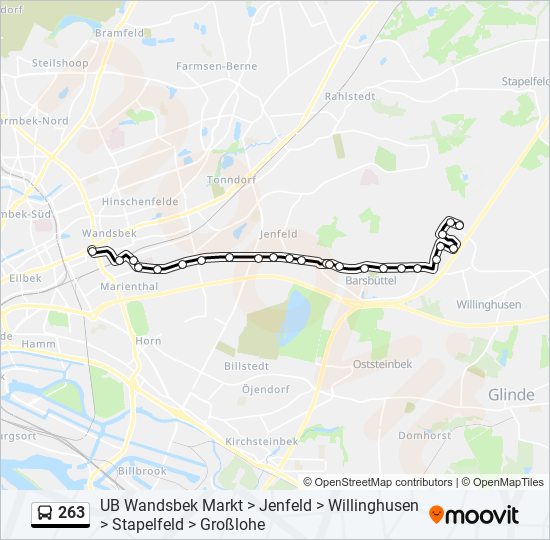 263 bus Line Map