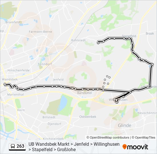 263 bus Line Map