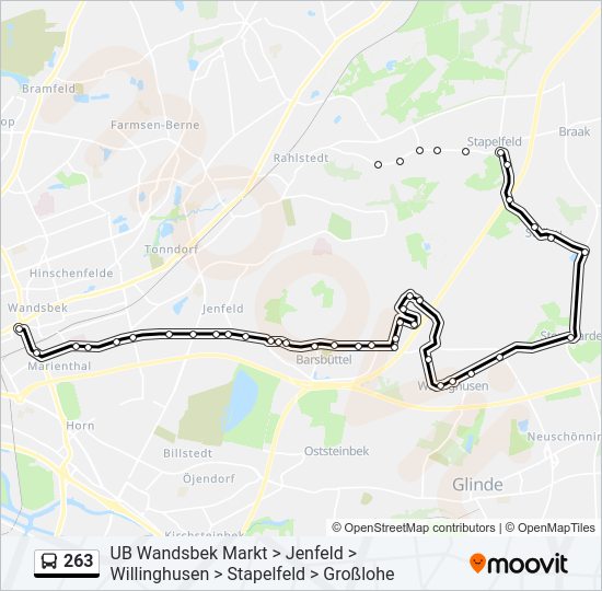 263 bus Line Map