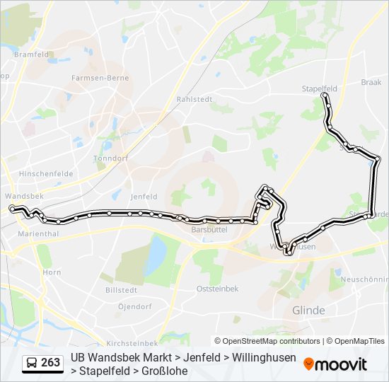 263 bus Line Map