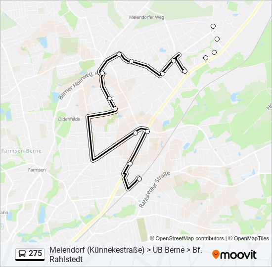 275 bus Line Map