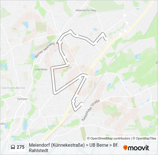 Автобус 275: карта маршрута
