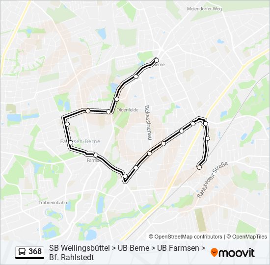 368 bus Line Map