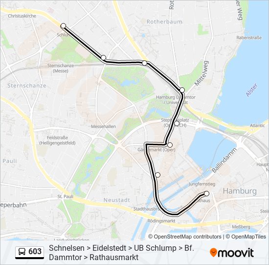 603 bus Line Map