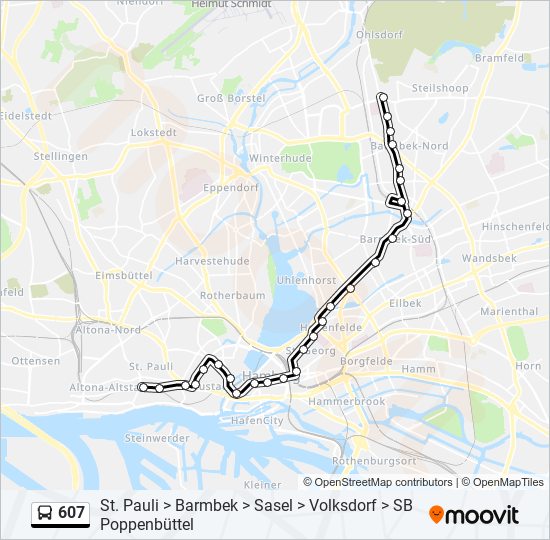 607 bus Line Map