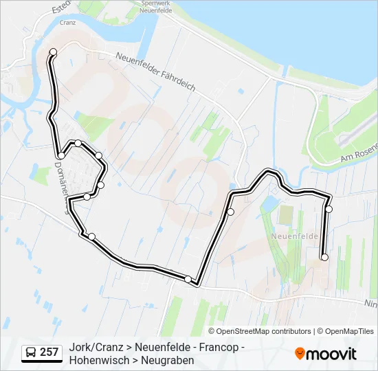 257 Bus Line Map