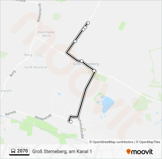 Автобус 2070: карта маршрута