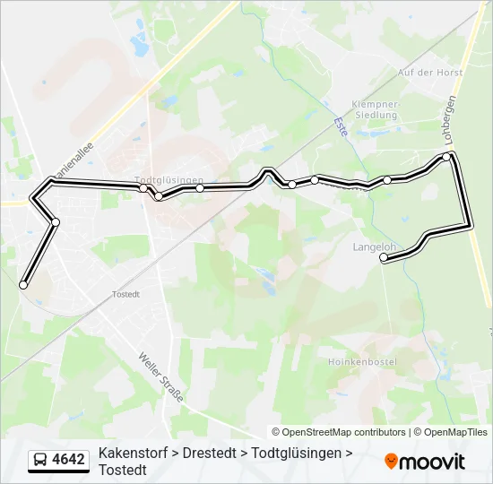 Автобус 4642: карта маршрута