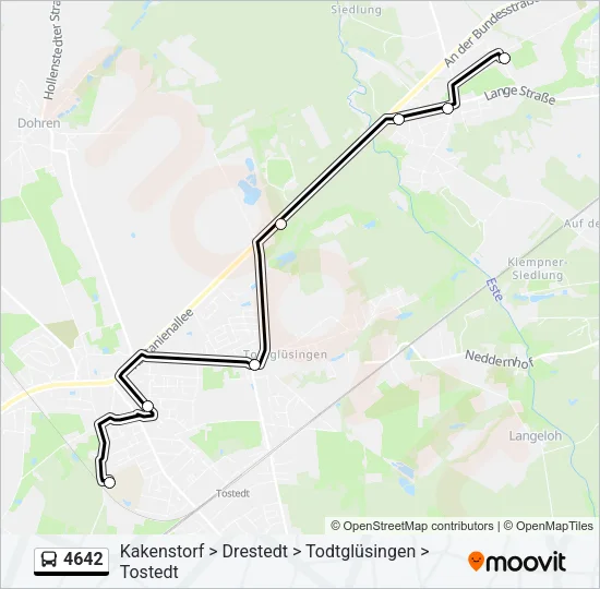 Автобус 4642: карта маршрута