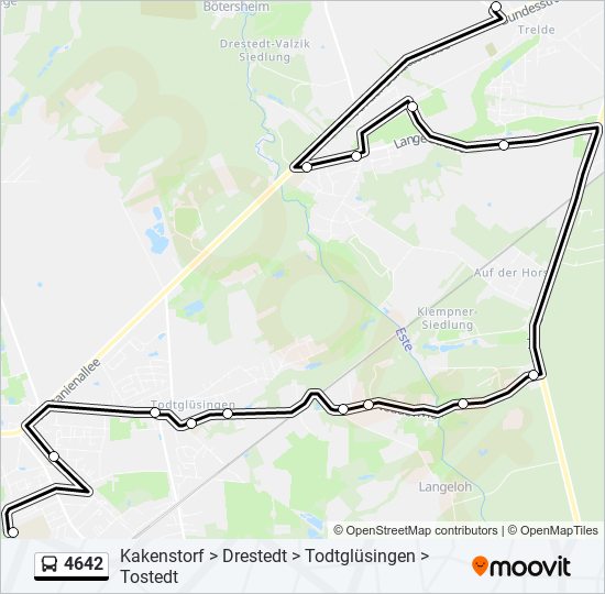 Автобус 4642: карта маршрута