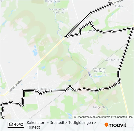 Автобус 4642: карта маршрута