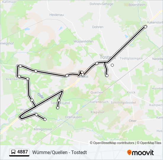 4887 bus Line Map