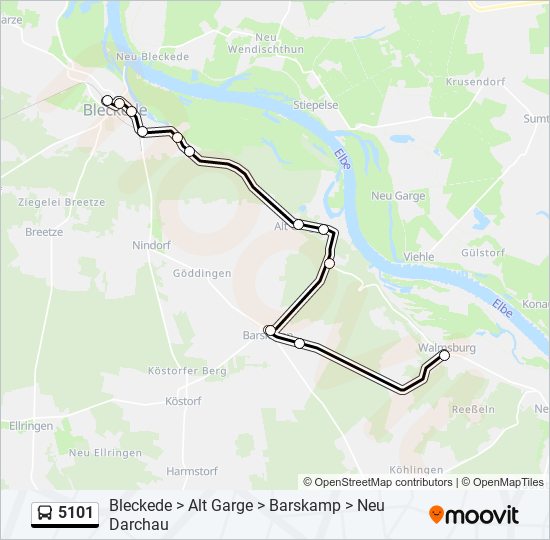 5101 bus Line Map