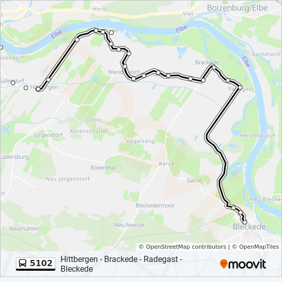 5102 bus Line Map