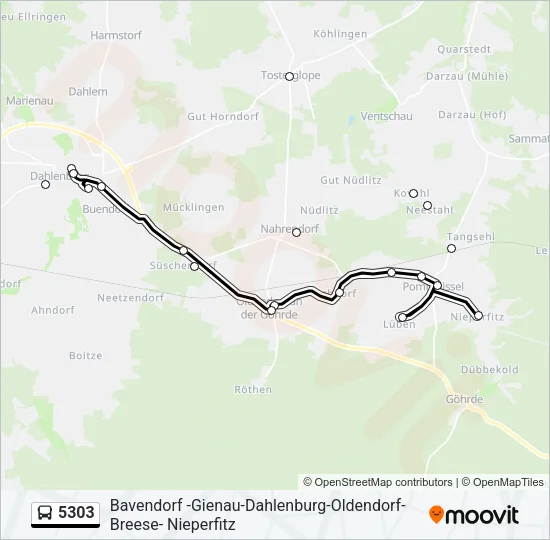 5303 Bus Line Map