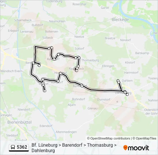 Автобус 5362: карта маршрута