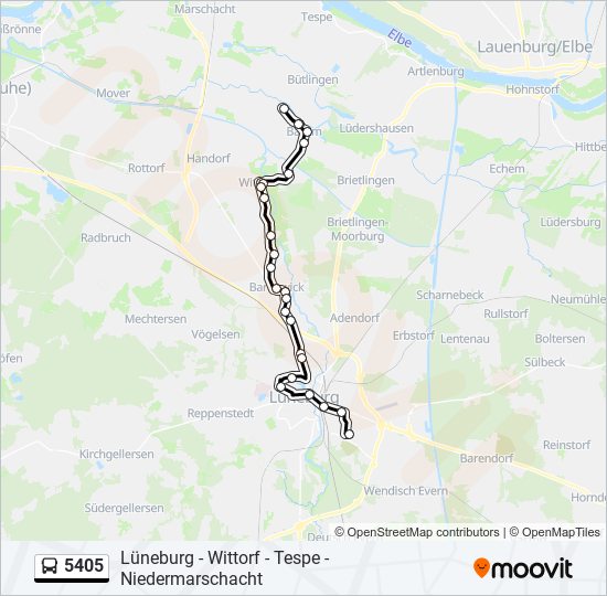 5405 bus Line Map