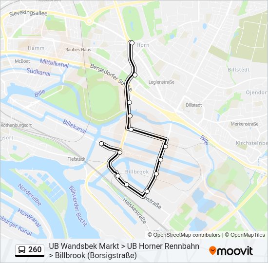 260 bus Line Map