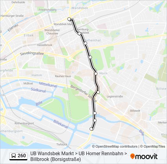 260 bus Line Map