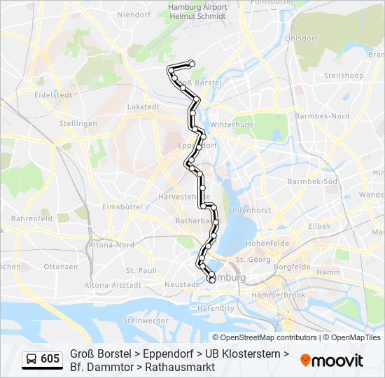 605 bus Line Map