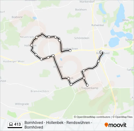 413 Bus Line Map