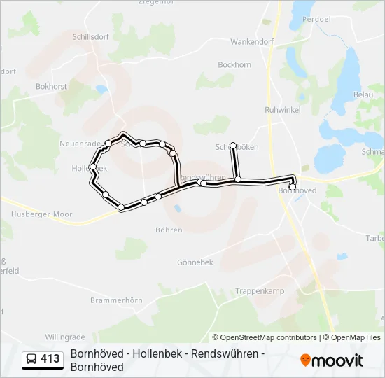 413 Bus Line Map