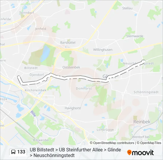 133 Bus Line Map