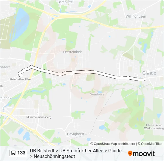 133 Bus Line Map