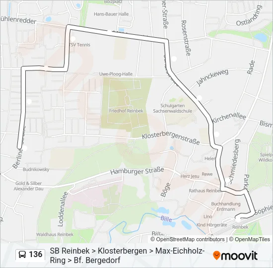 136 Bus Line Map