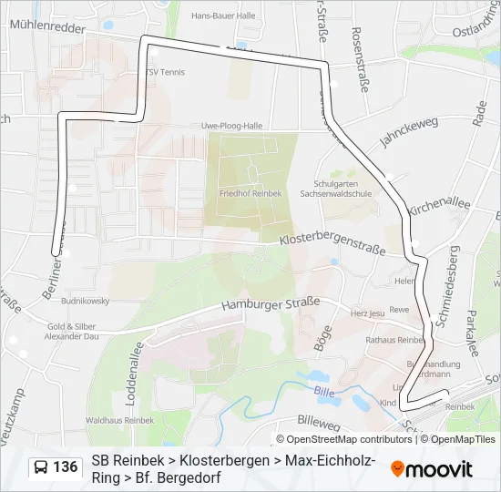 136 Bus Line Map