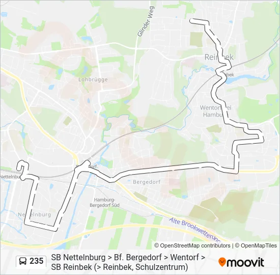 Автобус 235: карта маршрута