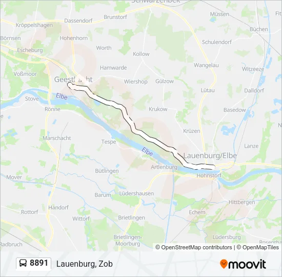 8891 Bus Line Map