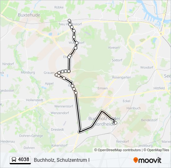 Автобус 4038: карта маршрута