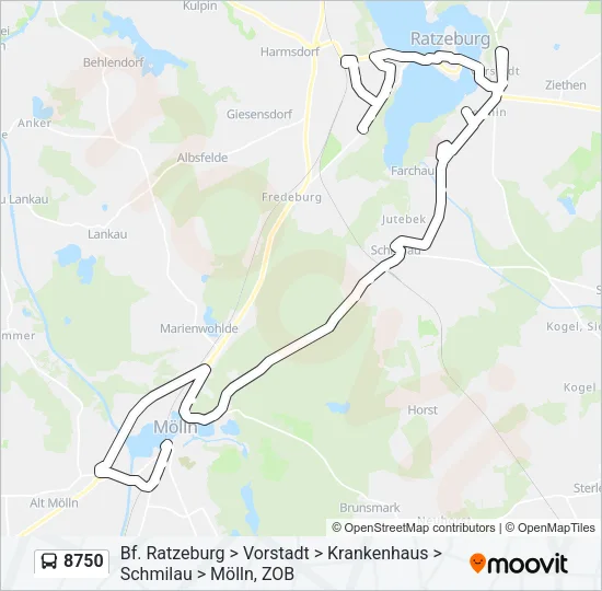 8750 Bus Line Map