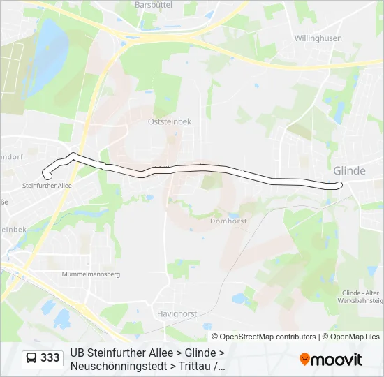 Автобус 333: карта маршрута