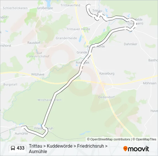 433 Bus Line Map
