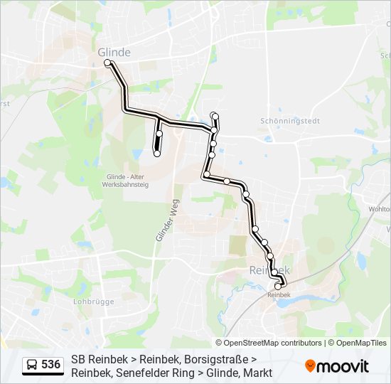 536 bus Line Map