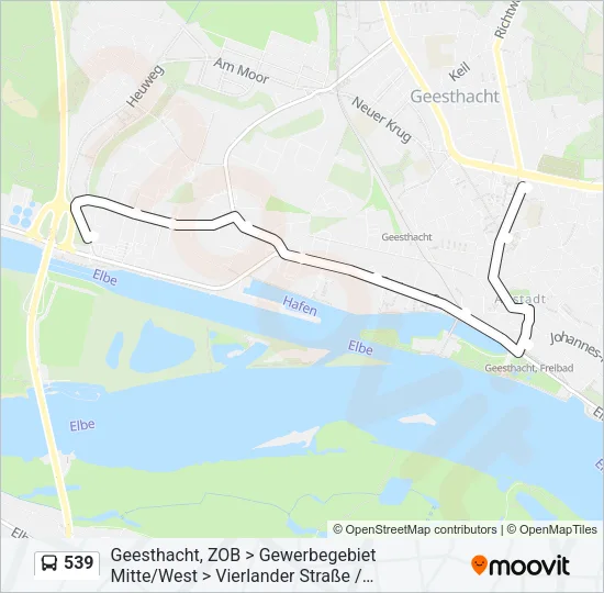 539 Bus Line Map