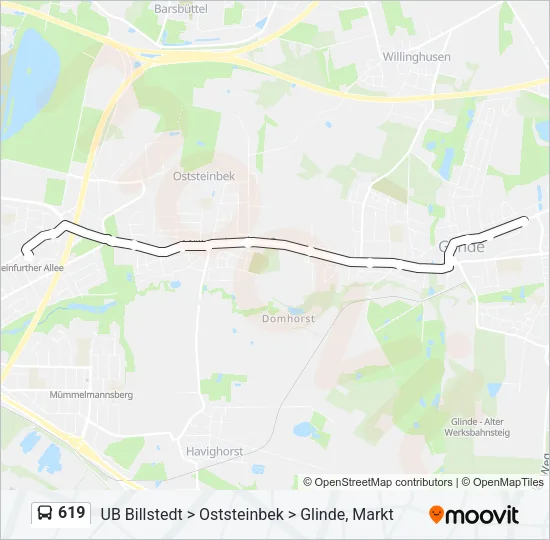 619 Bus Line Map