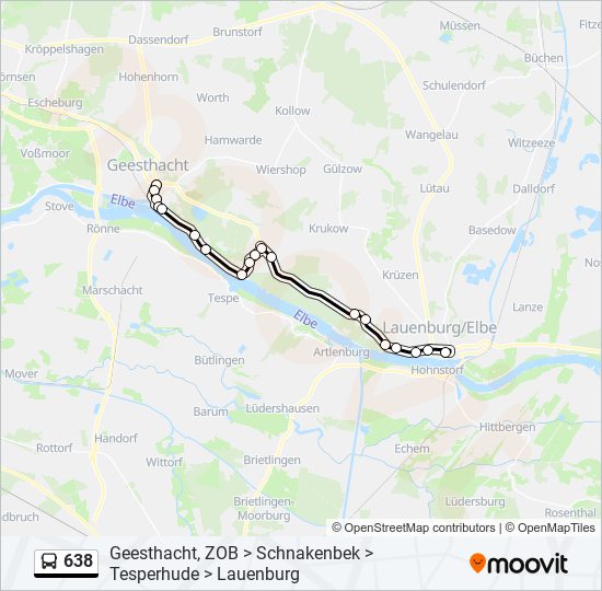 638 bus Line Map