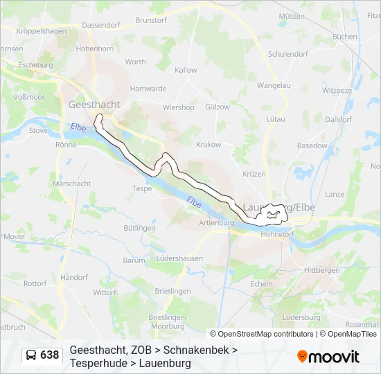 638 Bus Line Map