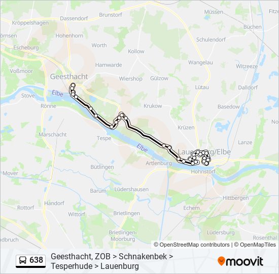 638 bus Line Map