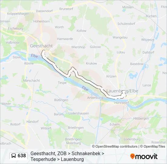 638 Bus Line Map